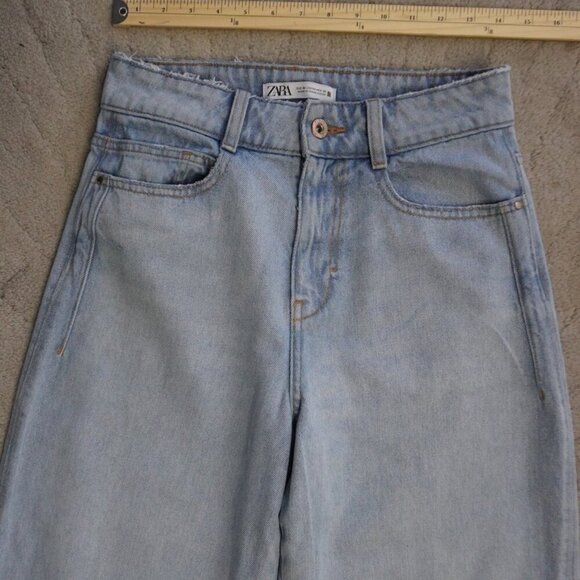 Zara Light Blue Wide Leg Jeans - Picture 3 of 10